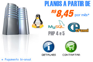 Planos de Hospedagem Linux e Windows - PHP - ASP - ASP.NET - MySQL - SQLServer