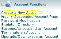WHM - Account functions